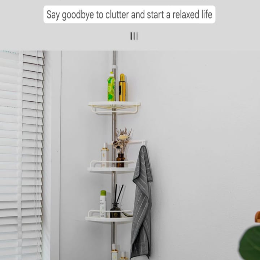 Bathroom corner storage rack